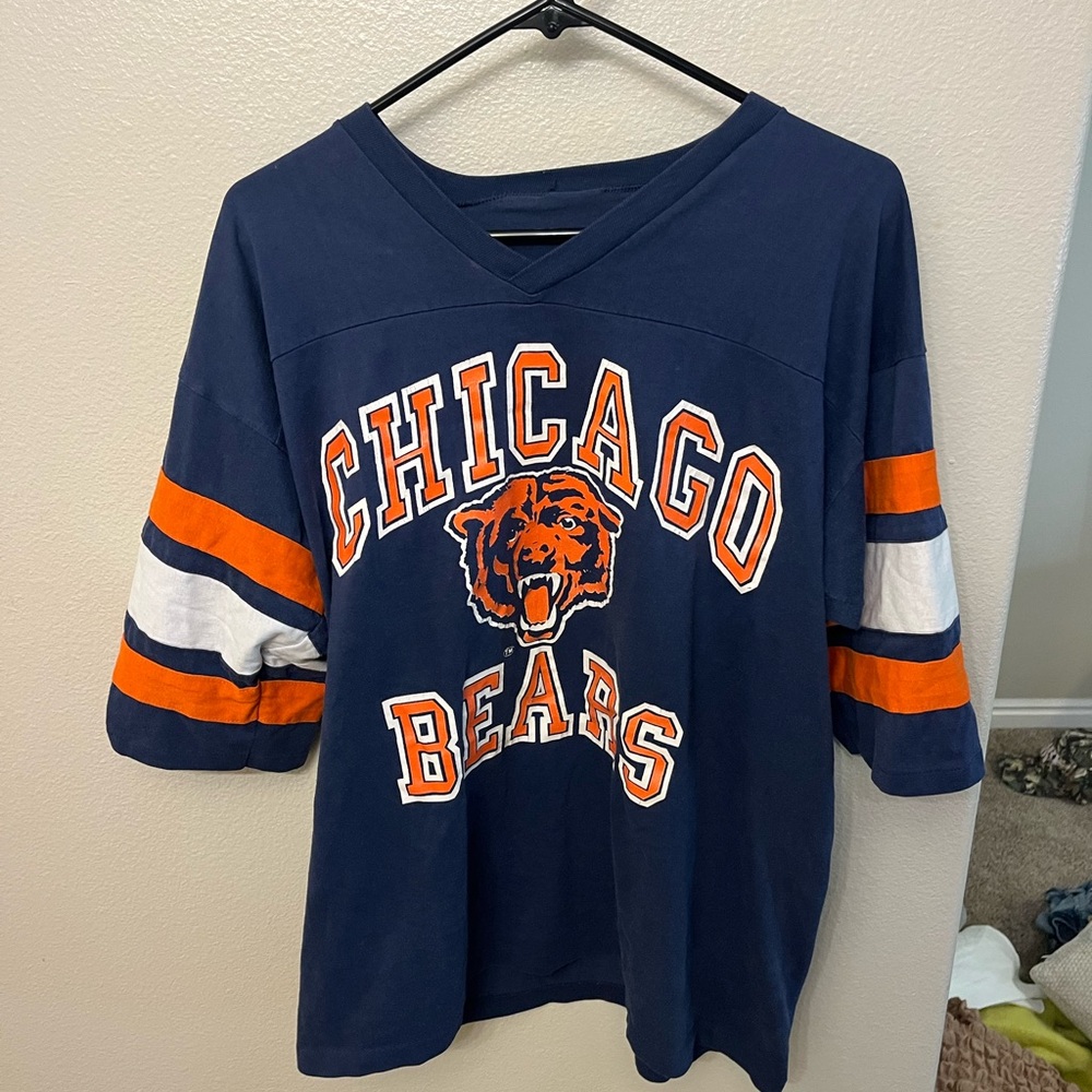 Chicago Bears Mens Vintage Navy and Orange Shirt